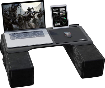 Couchmaster CYBOT, Premium Ergonomic Lap Desk for Notebooks, Sustainable Bamboo Construction, Kevlar Cushion Front, Ventilated Design, Fits Up to 17-Inch Laptops