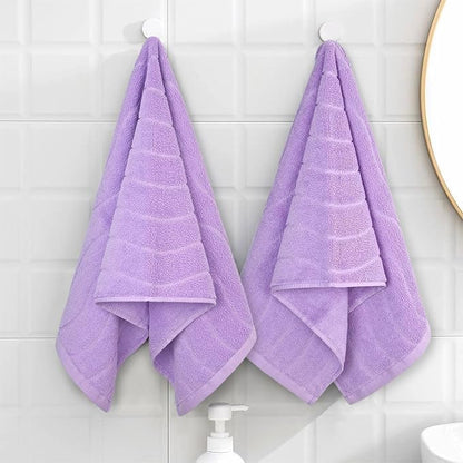 2-Piece Cotton Hand Towels Lavender, Ultra Soft and Highly Absorbent Towels