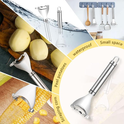 1 Pcs Corn Peeler Corn Planer Thresher Stainless Steel Corn Peeler for Corn On the Cob Corn Kernel Remover Tool Magic Corn Stripper Tool Corn Cutter Corn Scraper with Ergonomic Handle for Kitchen