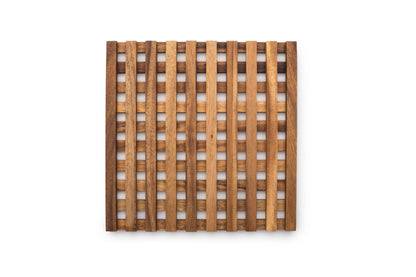 Ironwood Gourmet Venetian Trivet, 10 x 10 x 1 inches, Acacia Wood