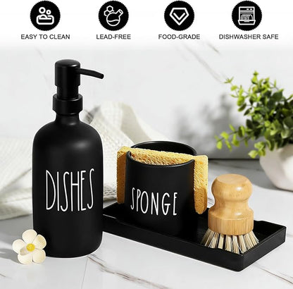Dish Soap Dispenser for Kitchen, Glass Dish Soap Dispenser