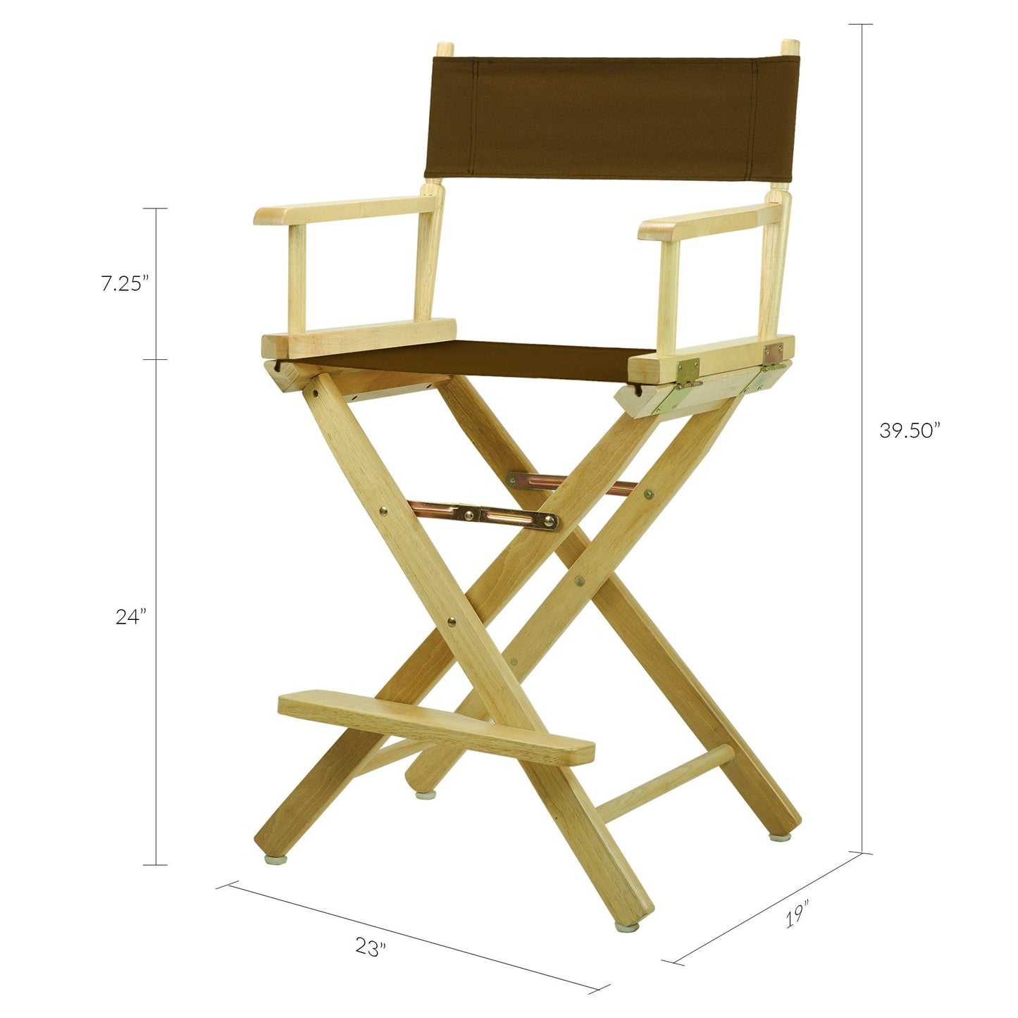 Casual Home 220-00/021-45 Director Chair 24" - Counter Height Natural Frame/Brown Canvas