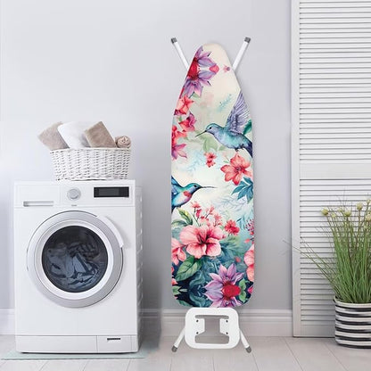 Hummingbird Flower Ironing Board Cover and Pad Standard Size Thick Non-Slip
