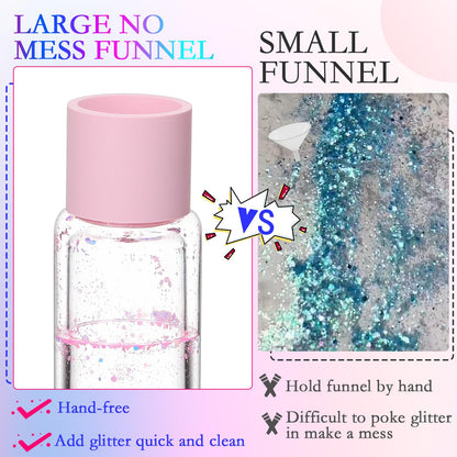 No Mess Glitter Funnel for Snow Globe Tumbler, Filling Funnel for Adding Glitter to Snowglobe Cups, Snow Globe Tumbler DIY Tool(Cups are Not Included)