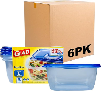 Glad GladWare Deep Dish Food Storage Containers, Large Rectangle
