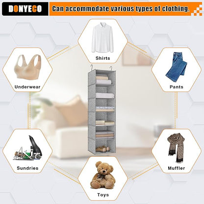 6-Shelf Hanging Storage Closet Organizer, Linen Rv Storage and Organization