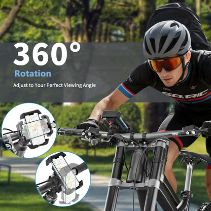 iLiveX Bike Phone Holder, Anti-Shake Motorcycle Phone Mount with Security Lock, Handlebar Cell Phone Clamp for Bicycle Scooter Ebike Stroller for iPhone 16 15 14 Pro Max, 4.7-6.8" Phones