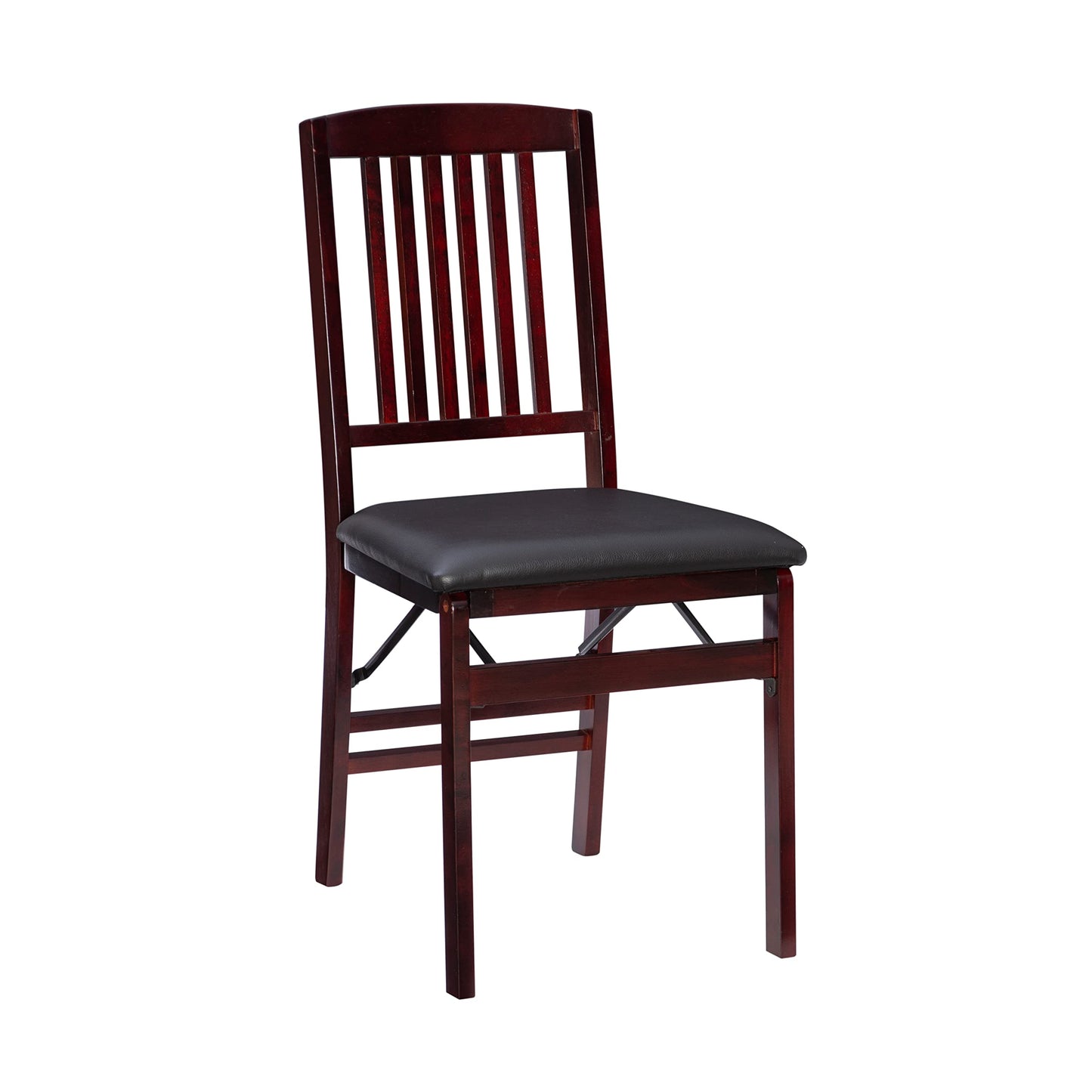 Linon Darwin Espresso Wood Mission Back Folding Chair in a Set of Two