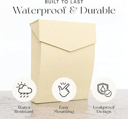 NACH Mailboxes for Outside Wall Mount, 4.8 x 10 x 13 inch Cream Wall Mounted Mailboxes for Outside, Waterpoof Mailbox for House - The Bradley Large Mail Box