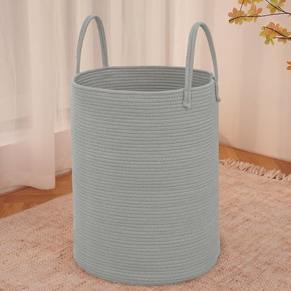 Large Woven Laundry Basket Hamper, 100L Cotton Rope Storage Bin