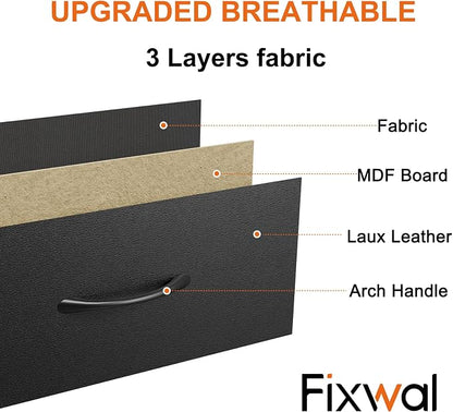 Fixwal Black Tall Skinny Dresser for Bedroom, Narrow Storage Dresser Organizer with 5 Fabric Drawers, Nightstand Furniture in Closet, Entryway, Hallway
