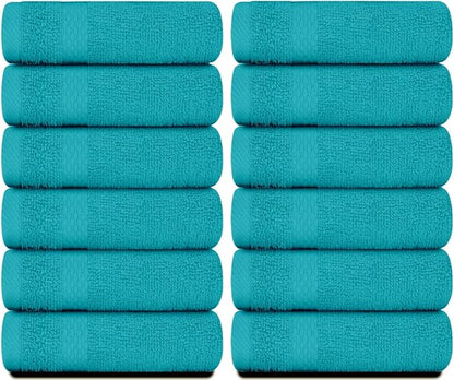 White Classic Luxury Cotton Washcloths 13x13 Inch