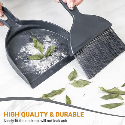THINKLEARN 2PCS Small Dust Pan and Brush Set, Mini Broom and Dustpan Set