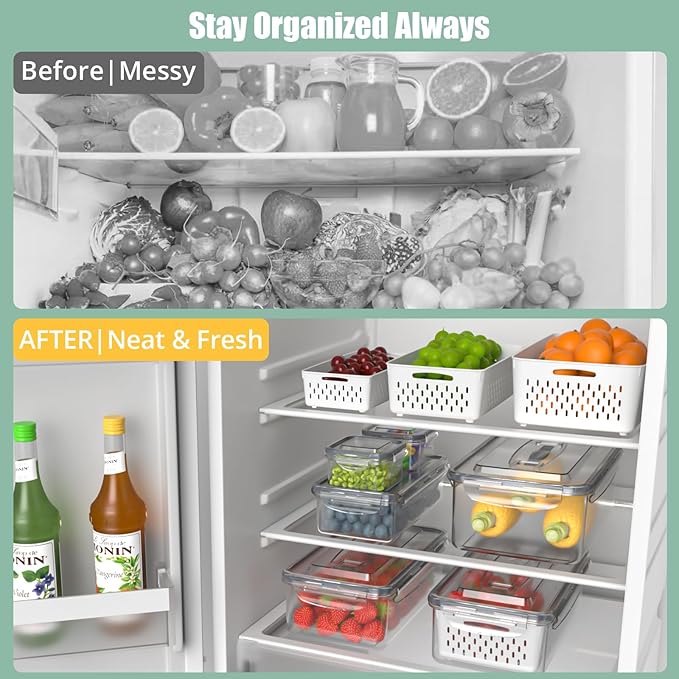 5 Pcs Fruit Storage Containers For Fridge