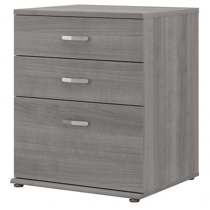 Bush Business Furniture Universal Floor Storage Cabinet with Drawers in Platinum Gray