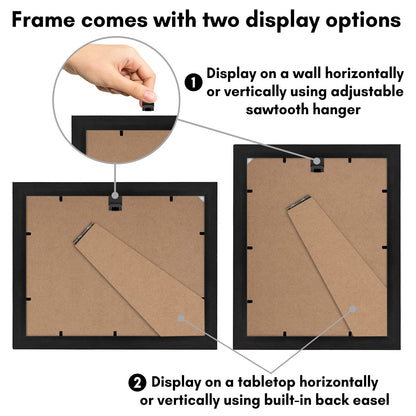 Americanflat 8.5x11 Diploma Frame with Shatter-Resistant Glass - Document Frames with Engineered Wood - Legacy Collection - Certificate Frame for Tabletop and Wall Display - Black