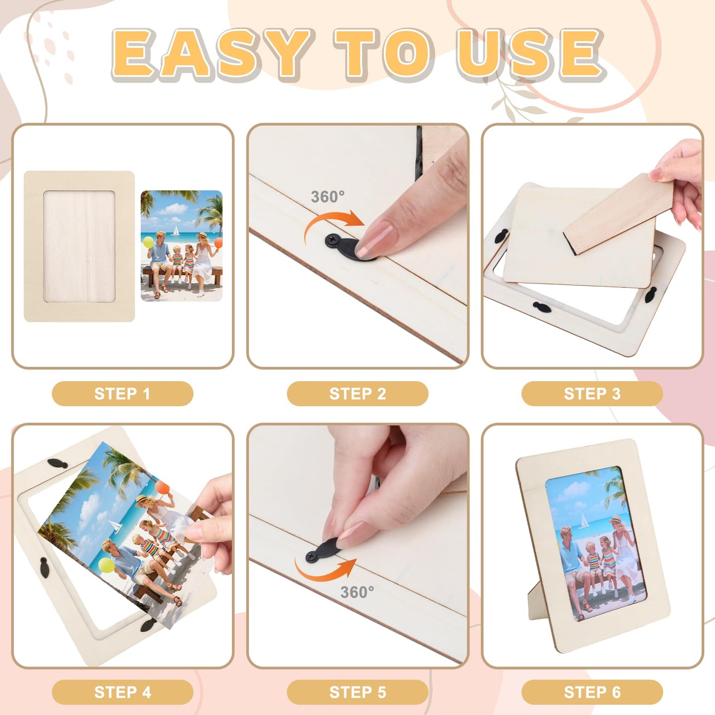 SAYAYA 40 PCS Unfinished Wood Picture Frames Bulk 4x6, DIY Wooden Photo Frames for Crafts, Solid Wood Blank Picture Frames for Painting, Ideal for Classroom Projects, Party Decor, Mother’s Day Gifts
