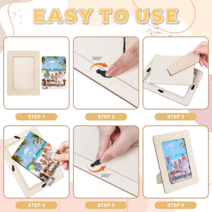 SAYAYA 40 PCS Unfinished Wood Picture Frames Bulk 4x6, DIY Wooden Photo Frames for Crafts, Solid Wood Blank Picture Frames for Painting, Ideal for Classroom Projects, Party Decor, Mother’s Day Gifts