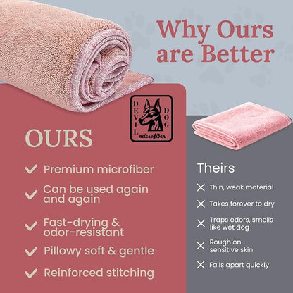 Premium Twisted Loop Drying Towels for Drying Dogs Large 24" x 35" Super Absorbent Microfiber Dog Bath Towel – Quick Dry, Soft – 1200 GSM Orange for Pets, Beach, Camping & Travel