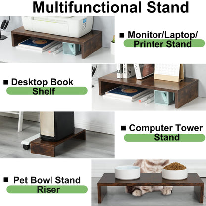 TEAMIX 2 Tiers +2 Pack Desktop Monitor Stand Riser 20 Inch Printer Stand, Desktop Organizer.