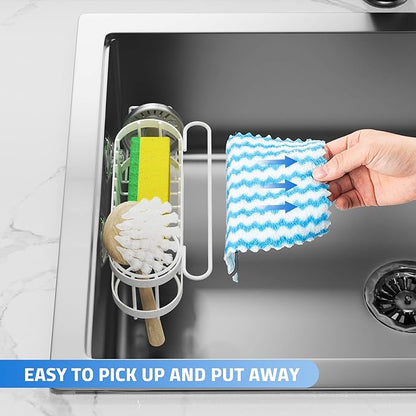 Cisily Kitchen Sink Caddy Sponge Holder in The Sink, Stainless Steel Kitchen