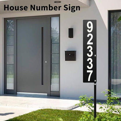 Metal House Number Sign, Waterproof Address Plaque with Stake | Suitable for Outside Mailbox Street Driveway businesses