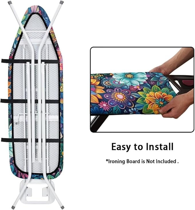 Boho Mandala Flower Printed Ironing Board Cover, 15x54 Inch Ironing Board Cover