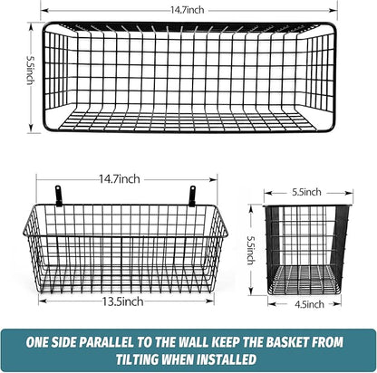 4 Set Hanging Wall Mount Storage Baskets