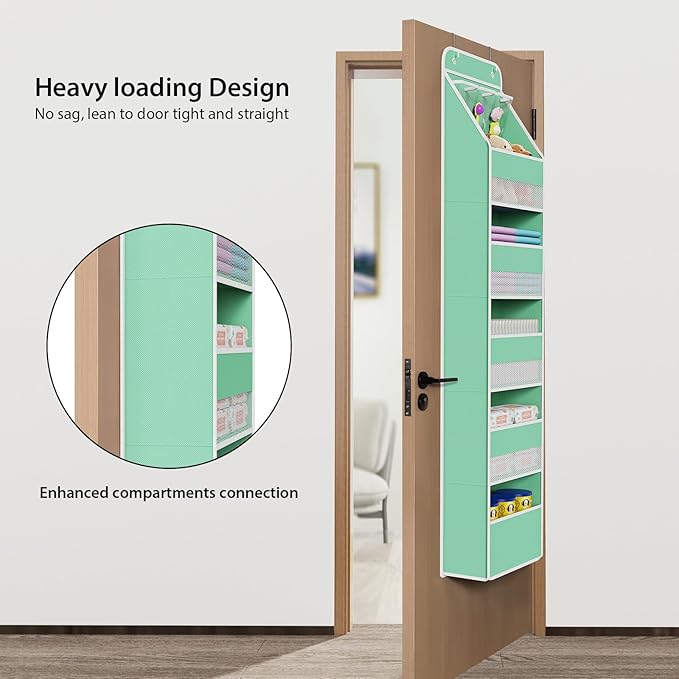 Univivi 6-Shelf Over Door Hanging Organizer Fabric Baby Door Storage