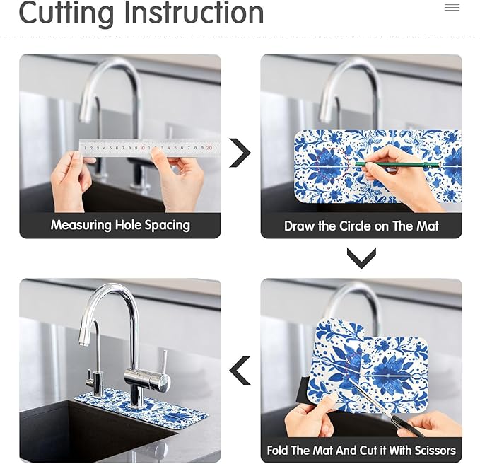 Kitchen Sink Splash Guard 2 PCS 14.7 Inch Sink Faucet Mat Splash Guard