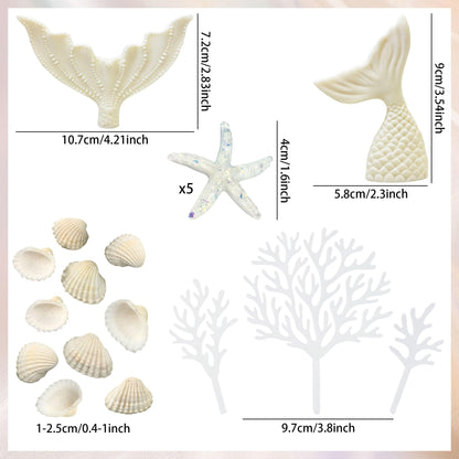 Under the Sea Cake Topper Seashells Mermaid Cake Decorations Under the Sea Ocean Birthday Party Decorations Beach Baby Shower Wedding Party Supplies
