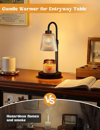 Innqoo Candle Warmer Lamp with Timer, Dimmable Candle Warmer for Jar Candles, Height Adjustable Wax Melts Warmer, Birthday Gifts for Women Mom, House Warming Gifts New Home Decor