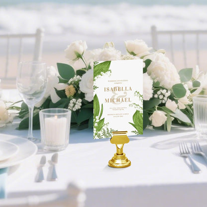 ERYTLLY 36 PK Place Card Holders 1.7 inches Table Card Holder Steel Card Holders for Weddings,Birthdays,Photos, Memo Notes, Restaurants (Gold 36PK)