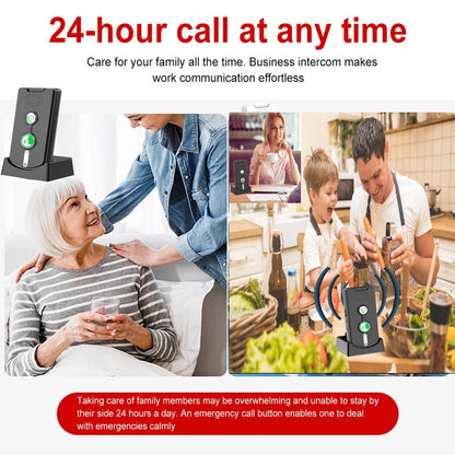 2 Way Wireless Intercom System for Home, 1/2 Mile, Full Duplex 2-Way Radio Hands Free, Rechargeable, 120H Standby,Volume Control - Room to Room, Elderly Care, Indoor Outdoor,Use for Business, Offices