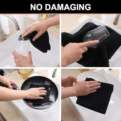 Homaxy Kitchen Towels and Dishcloths Set, 12 x 12 and 13 x 28 Inches, Super