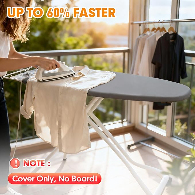 Ironing Board Cover and Pad, 21x54 Extra Large Thick Iron Padding, Scorch &