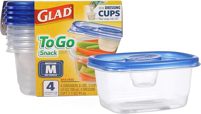 Glad GladWare To Go Snack Food Storage Containers
