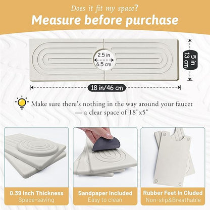 Detachable Faucet Handle Drip Catcher, Dish Drying Mat Soap Sponge Holder Tray