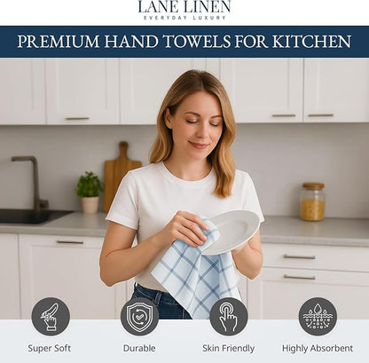 LANE LINEN Cotton Kitchen Towels Set, Quick-Drying Dish Towels, Premium Hand