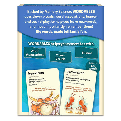 Skillmatics Vocabulary Flash Cards for Kids - Learn 100 Words with Wordplay, Visuals & Soundplay, Educational Gift for Ages 10, 11, 12, & Up, Screen-Free Language Game