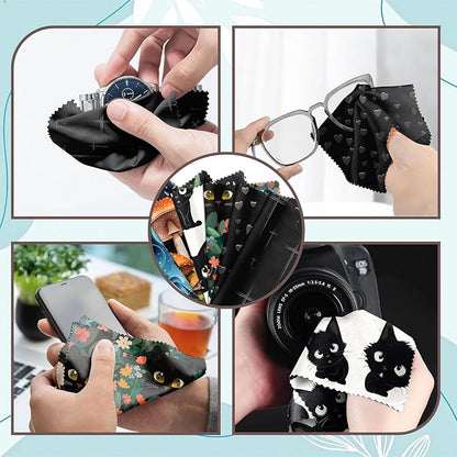 6 PCS Glasses Cleaning Cloth Eyeglass Lens Microfiber Cleaning Cloth Reusable