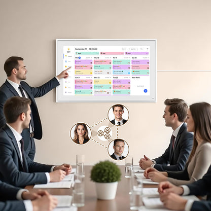 Smart Digital Calendar: 21.5-Inch Electronic Wall Calendars & Chore Chart, Full HD Interactive Touchscreen Display for Family Schedules Planner,Seamless Scheduling/Organizing-Wall/Desk Mountable