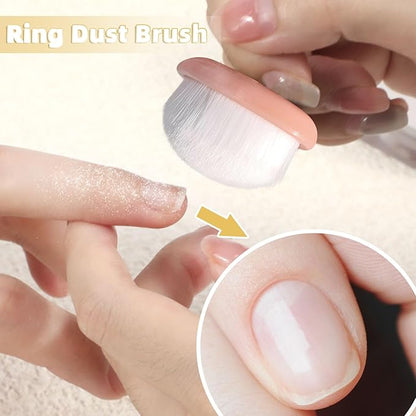 4Packs Nail Dust Cleaning Brush Ring, Soft Brushes