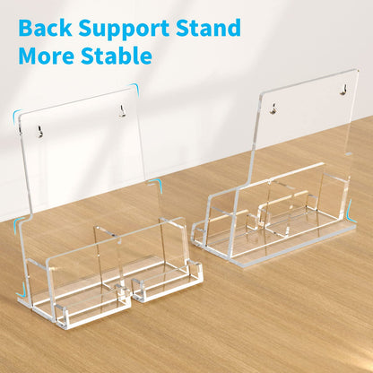 Acrylic Brochure Holder 8.5 x 11 inches , Clear Brochure Display Wall Mount Stand with Acrylic Business Card Holder, Plastic Flyer Display Stand for Magazine, Pamphlet, Booklets, Menu, Journals(2-Packs )