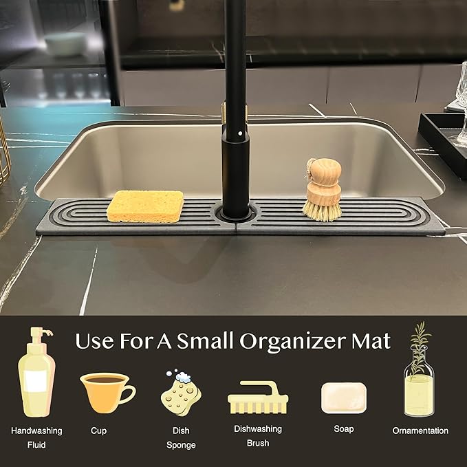 Faucet Mat for Kitchen Sink, Stone Drying Mat for Kitchen Counter, Stone Mat