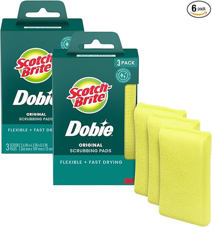 3M Scotch-Brite Dobie, 1 Pad each (Value Pack of 6)