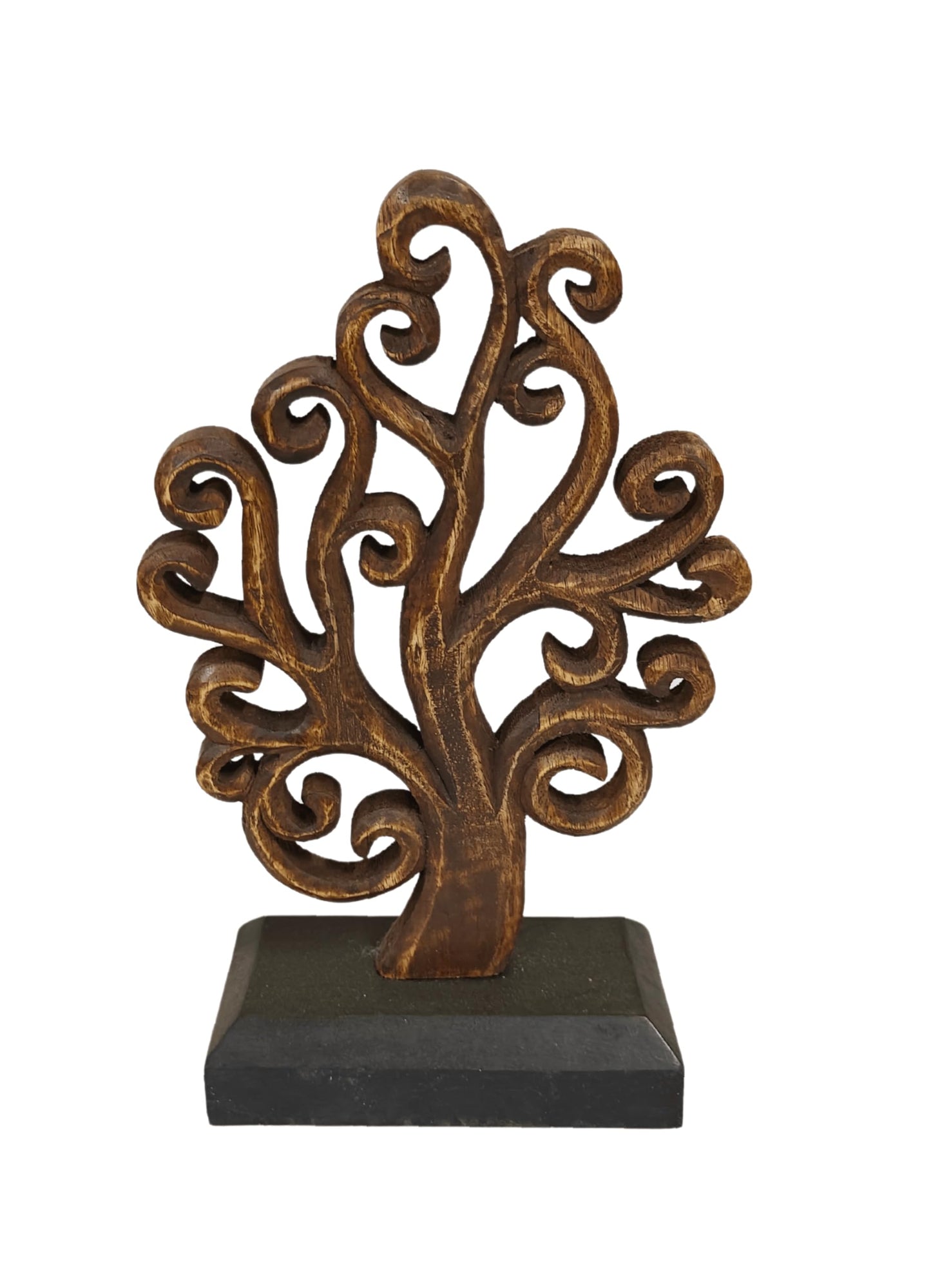 VANIYA CRAFTS® Wooden Carved Handmade Engraved Table Decor Table Sculpture Home Decor Statue for Living Room, Bedroom, Office Desktop, Cabinets (Walnut & Black)