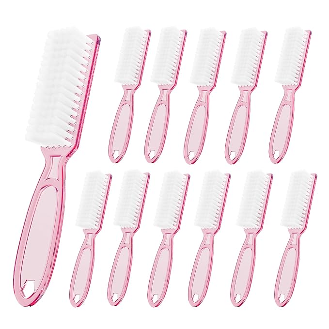 12 Pcs Handle Grip Cleaning Brushes, Hand Fingernail Nail Scrub Manicure Brush
