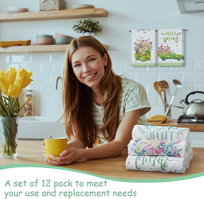 12 Pcs Seasonal Kitchen Towels Set