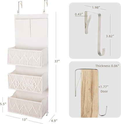 ANTIS'S HOME Over The Door Organizer Boho Bedroom Decor Nursery Storage